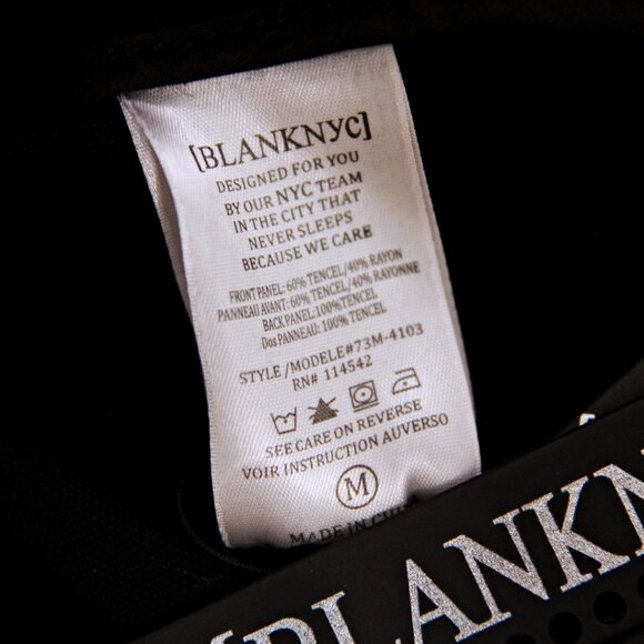 NWT Blank NYC Sugar Baby Wrap Front Long Sleeve Blouse Black Women M - Picture 5 of 8